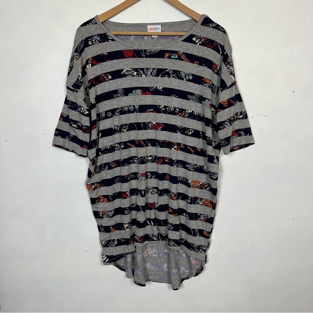LulaRoe Floral Stripe Tunic Top Sz XS